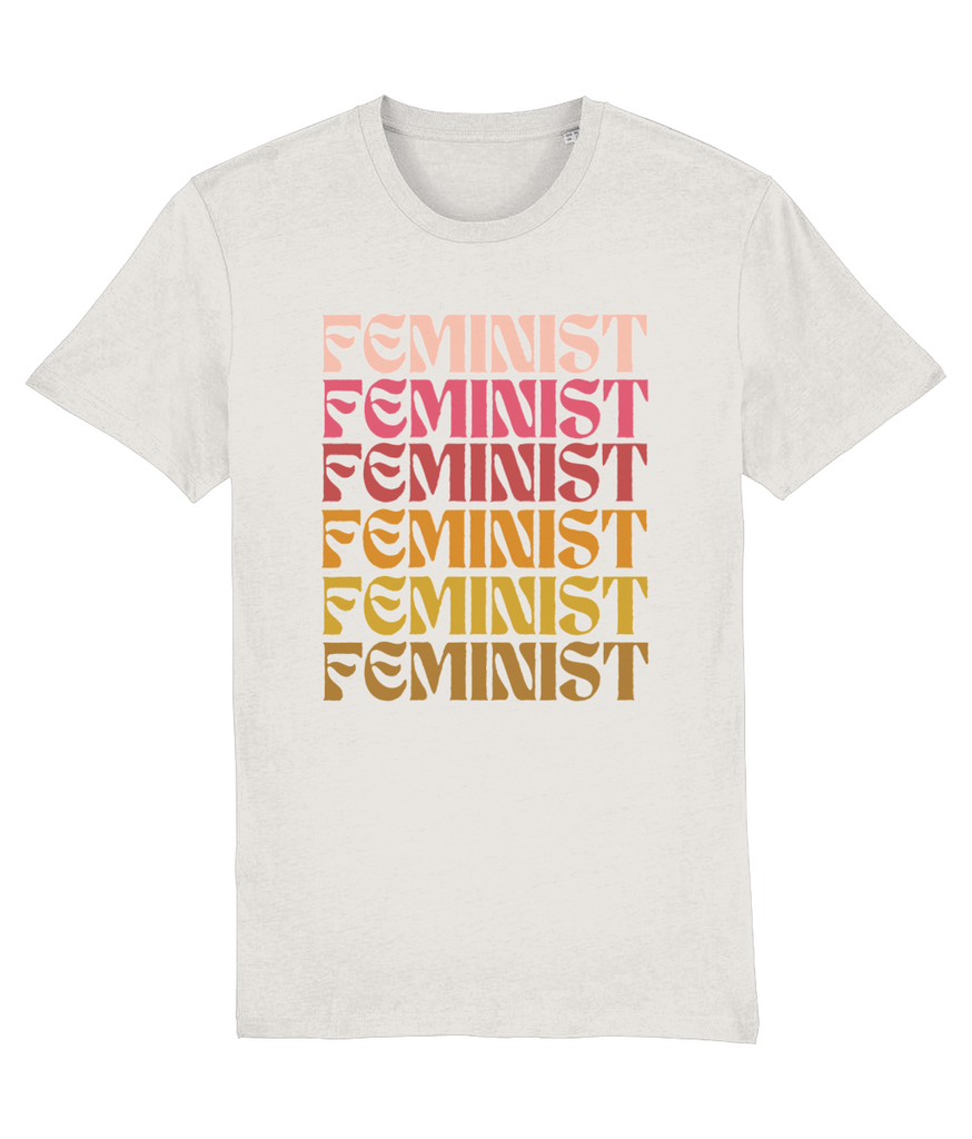 Feminist Feminist Feminist Slogan T-Shirt In Vintage White -  Milk & Moon 
