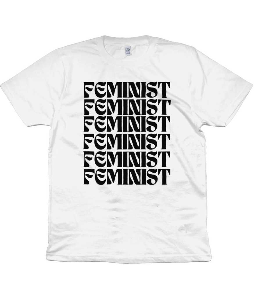 Feminist Feminist Feminist Slogan T-shirt in White with Black Print -  Milk & Moon 