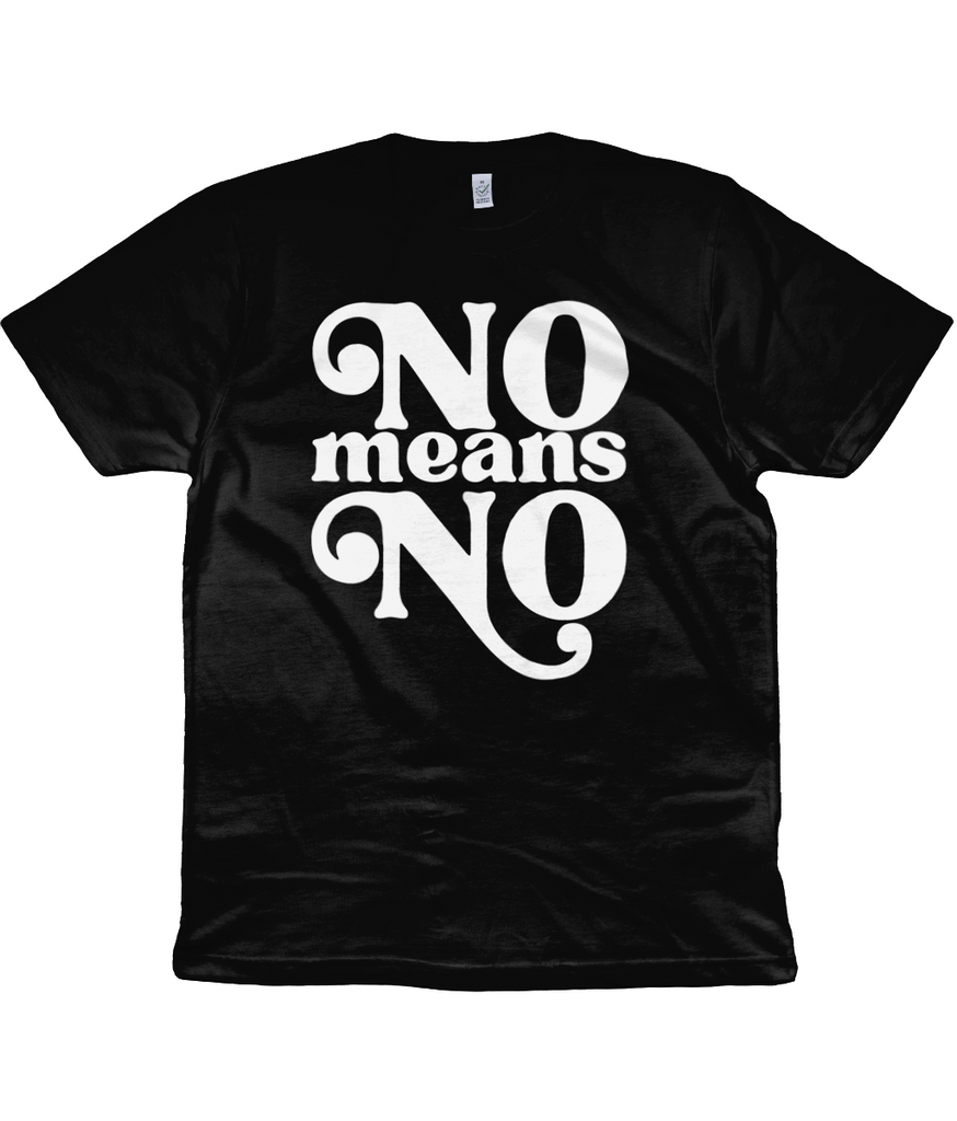 No Means No Slogan T Shirt in Black -  Milk & Moon 