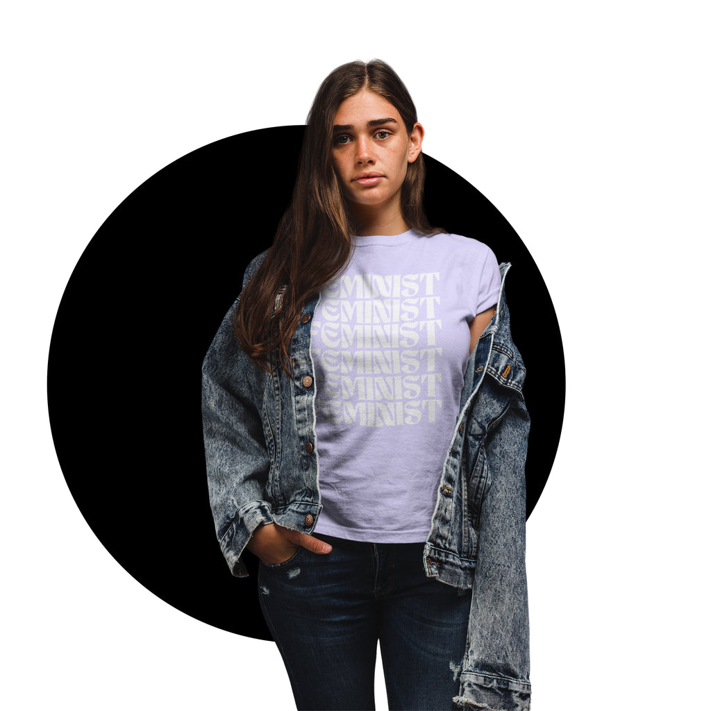 90s lavender feminist t shirt 