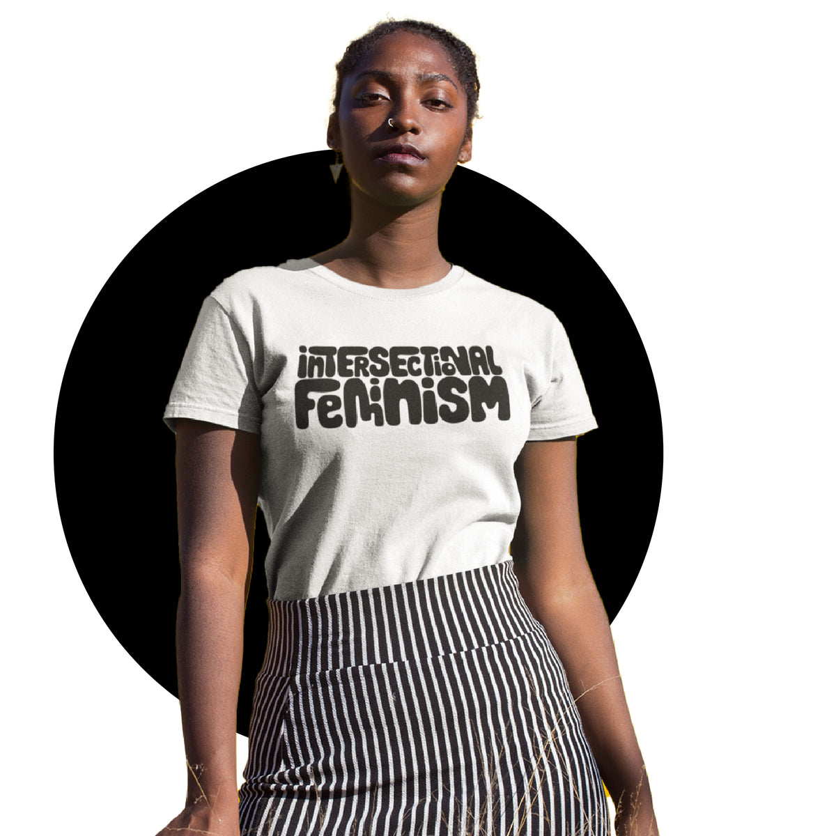 Intersectional Feminism Slogan T Shirt in White – Milk & Moon