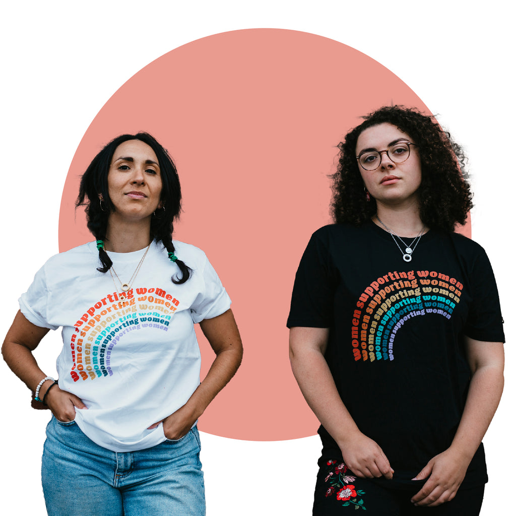 women supporting women rainbow t shirt